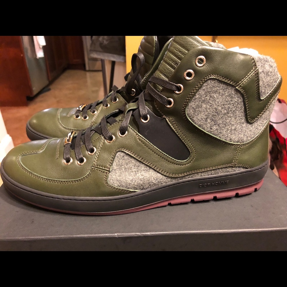 Christian Dior Leather Wool Boot